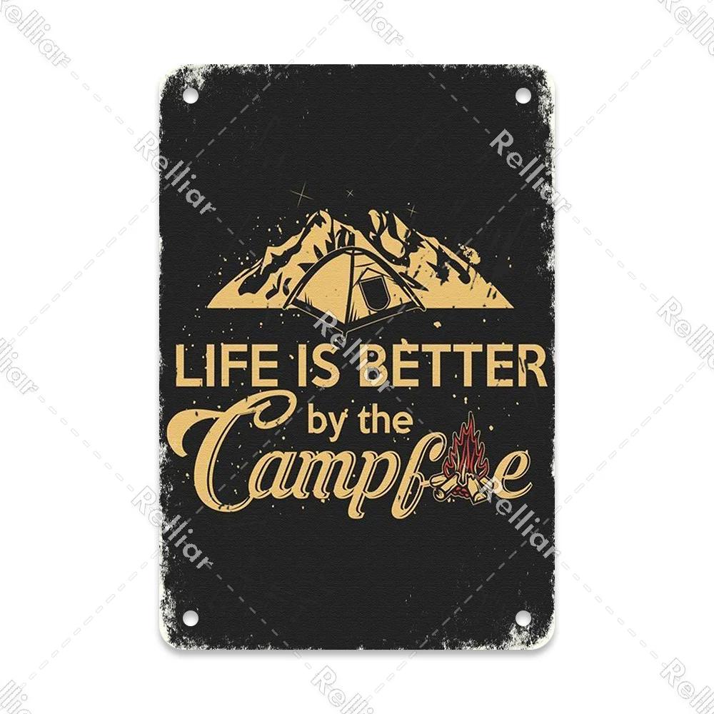 Retro Happy Camper Dekoracyjny Talerz Przygoda na Zewnątrz Metalowy Znak Blaszany Symbol Dzikiej Przyrody Ornament Plakat Dekoracja Domowego Baru Klubu Tablica