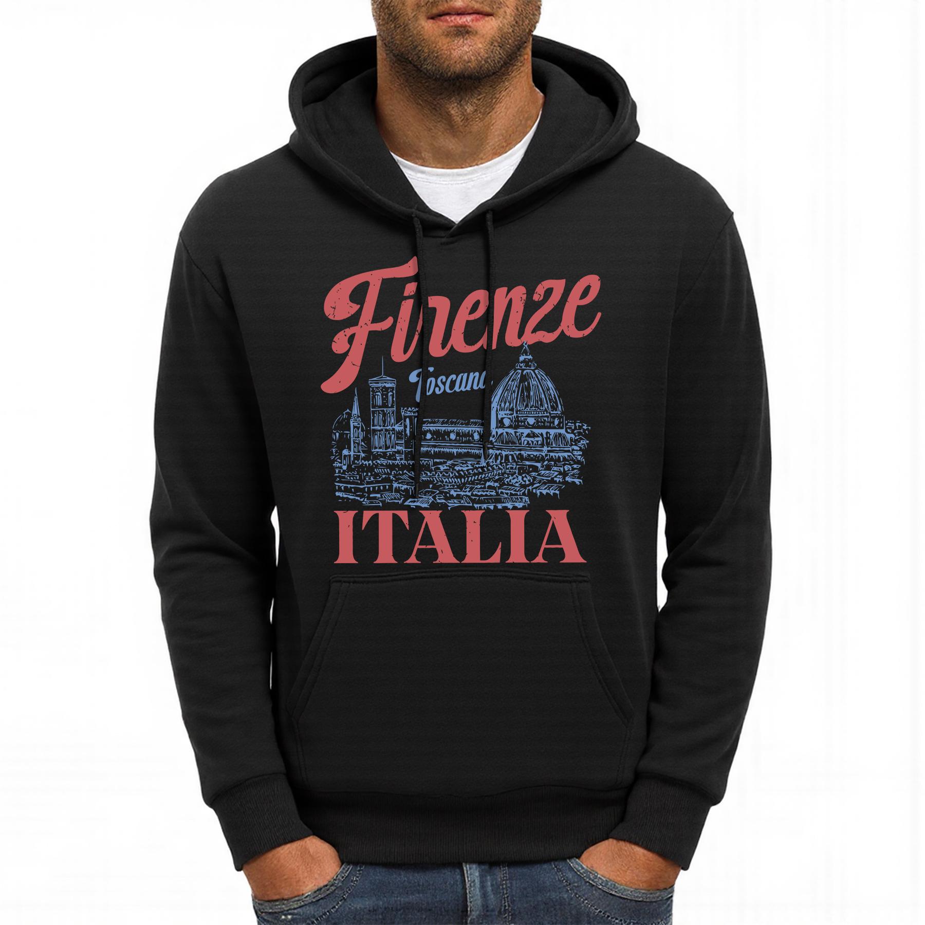 

Firenze Italia Florence Cathedral Print Men Hoody Hip Hop Fleece Hoodie Autumn Loose Streetwear All-Match Comfortable Hoodies 3XL