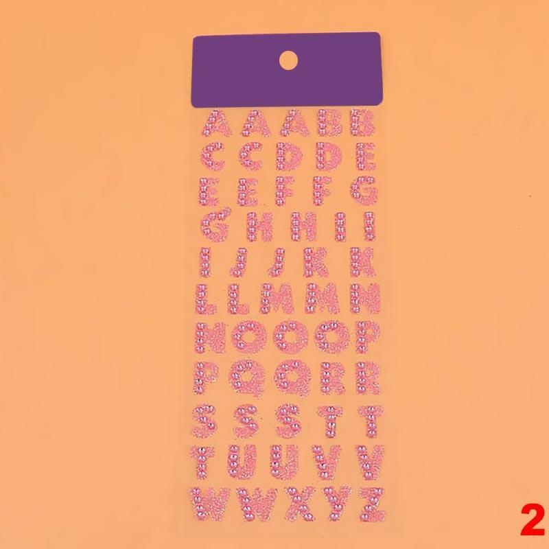 2X Glitter Crystals Alphabet Letter Home Stickers Self Adhesive DIY A Z Words Decor