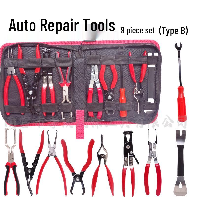 Caliper Straight Throat Hose Clamp & Snap Ring Pliers Set