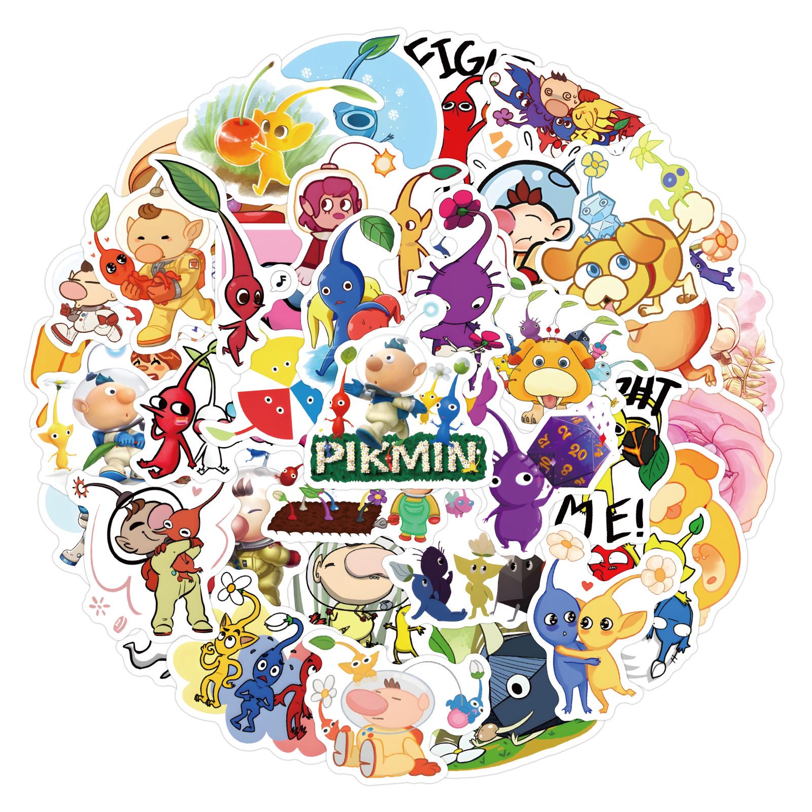 50 стикеров-граффити Pikmin для гитары, скейтборда и компьютера