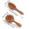 Double-Sided Head Massage Comb Comfortable Handle Wooden Meridian Hair Comb  Scalp Care
