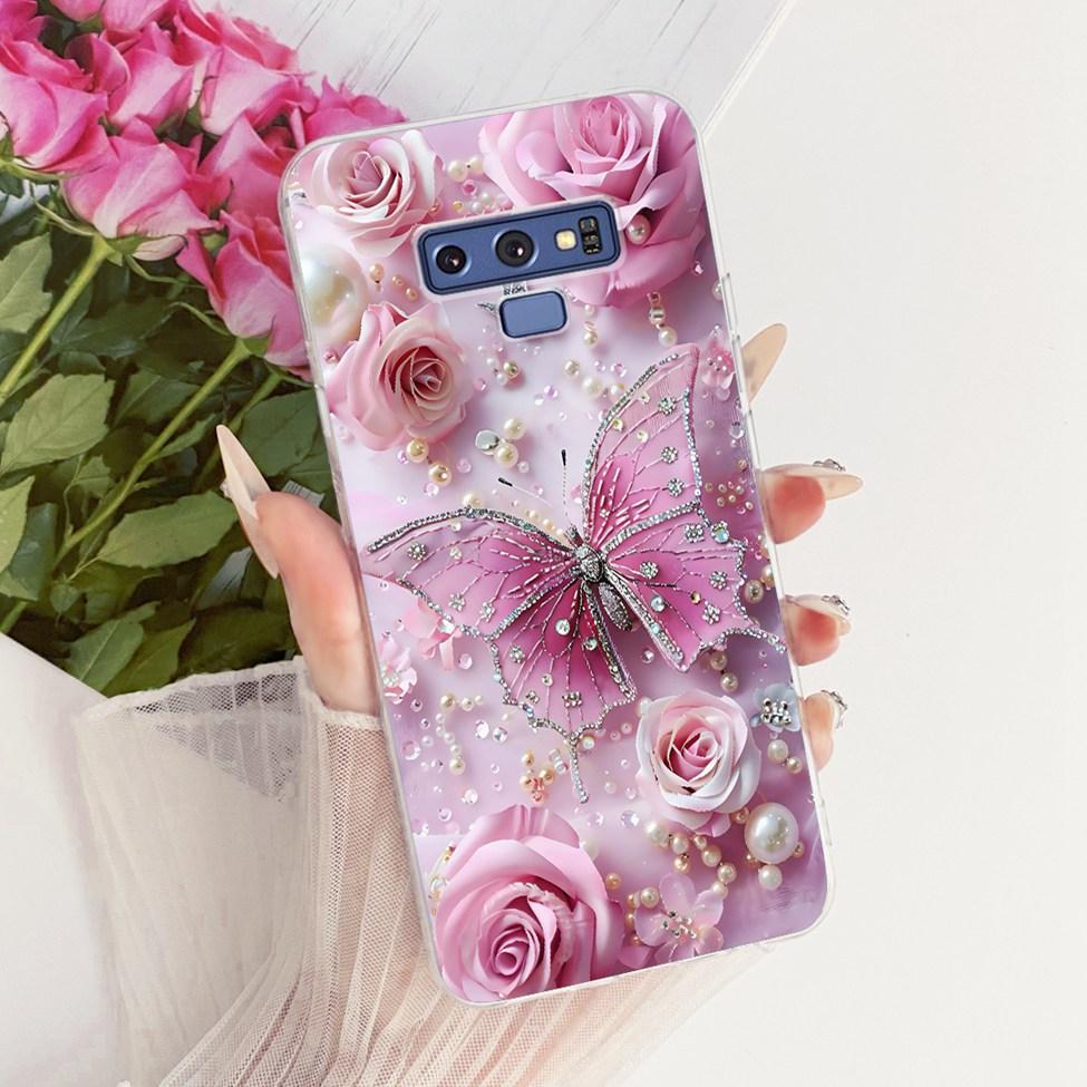 Transparent Cover For Samsung Note9 Case Cute Fashion Butterfly Funny Painted Casing For Samsung Galaxy Note9 SM-N960F SM-N9600