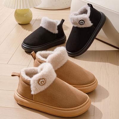 Winter Bag Heel Thermal Cotton Slippers Outer Wear Thick Bottom Non-slip Piled Thickened Home Indoor Plush Cotton Shoes