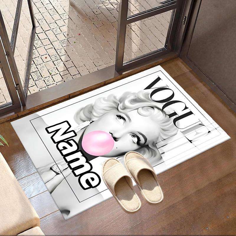 Custom Name Personalized Singer Print Carpet, Versatile Home Decor Rug, for Playroom, Apartment, Balcony, Entryway, Hallway Gift