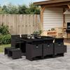 Vidaxl 11-Cz. Garden Furniture Set, With Cushions, Black PE Rattan