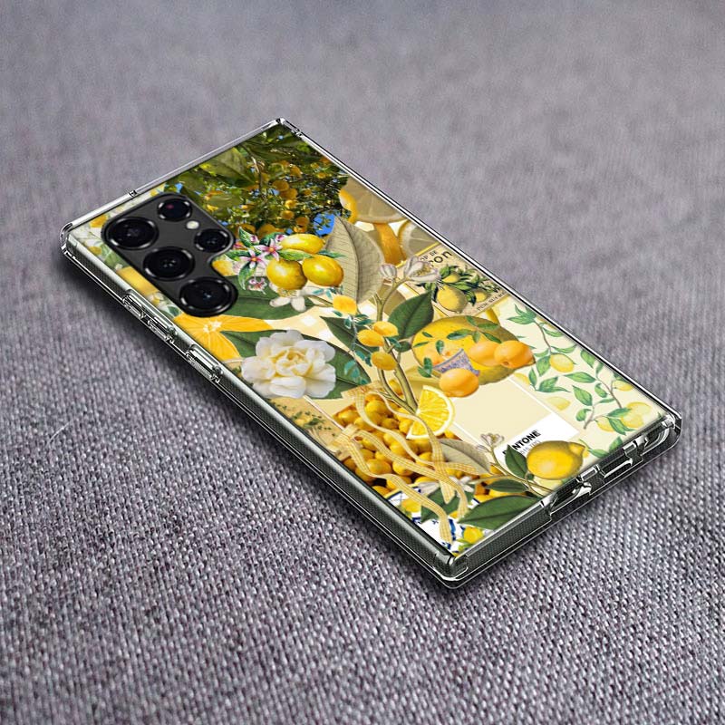 

Lemon Phone Case For Samsung Galaxy S24 S23 S21 S20 FE S22 S26 Ultra S25 Edge S10 Plus Cover Clear TPU Capa Shell Coque Shockpro Samsung S24 Ultra