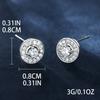Platinum White Diamond Star Round Small Earrings Girls Jewelry Simple and Small Temperament