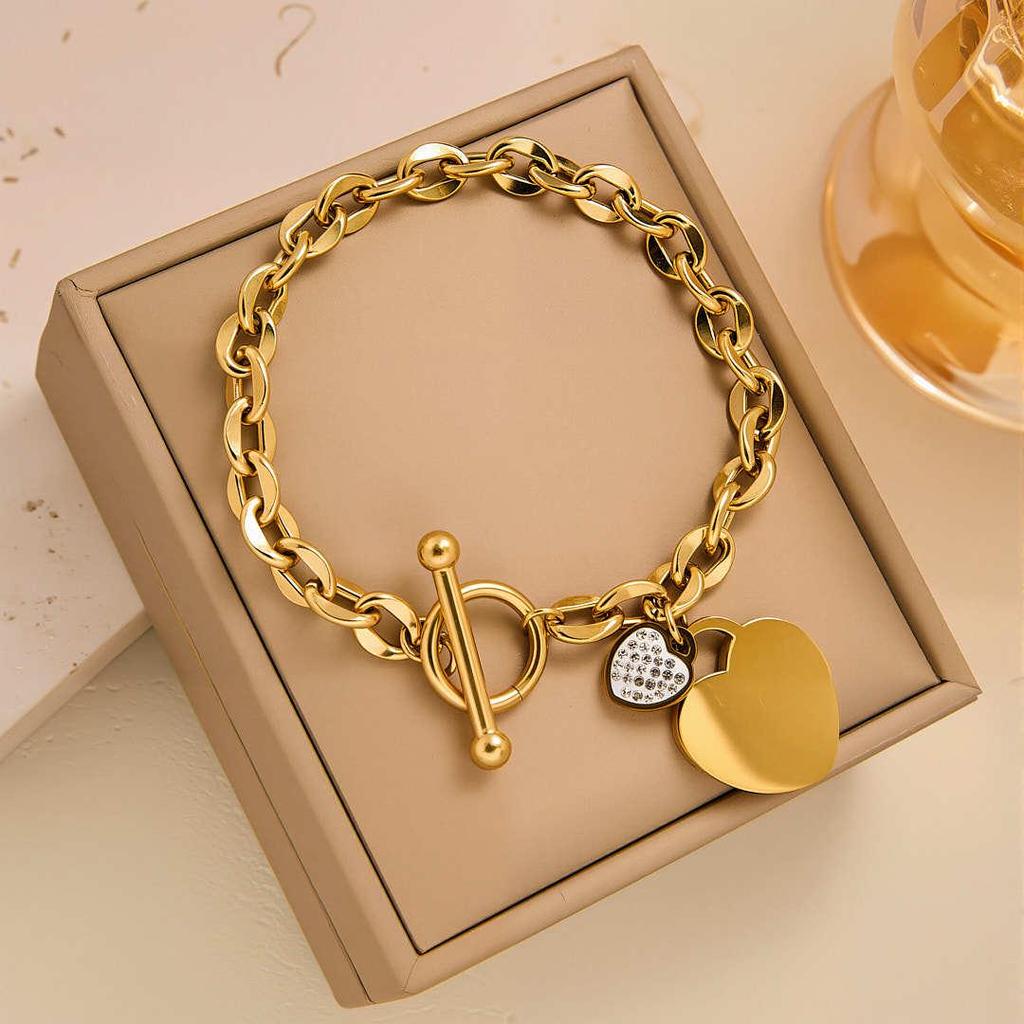 Rongxun Titanium Steel Love Bracelet - Light Luxury Fashion Niche Design for Women