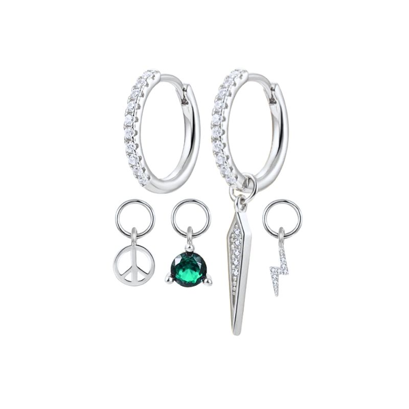 925 Silver Needle Vintage Gold Earrings for women Fashion Lightning Pendant Hoop Earrings Wedding High Luxury Jewelry