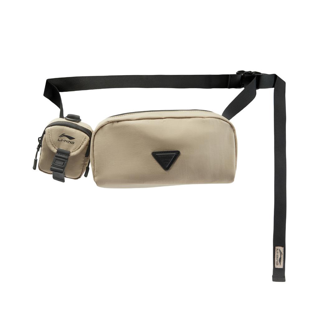 New LiNing Sports Life Collection Polyamide Crossbody Fanny Pack Unisex Khaki ABLV043-4