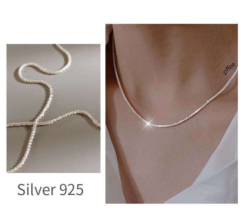 Silver 925 Certified Luxury Woman Jewelry 45cm Chains Necklace For Women Bling Bling Designer Necklaces Female Gift