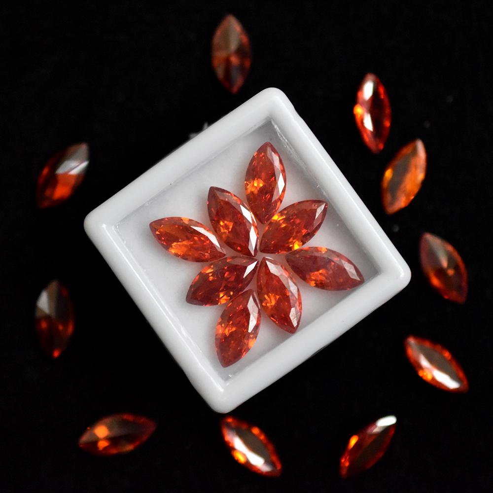 15 Pcs 10x5 mm Natural Orange Sapphire Marquise Cut Lot   Gems Free Gift
