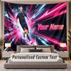 Custom Name Text Tapestry Erling Haaland Personalized Polyester Wall Tapestry For Bedroom And Room
