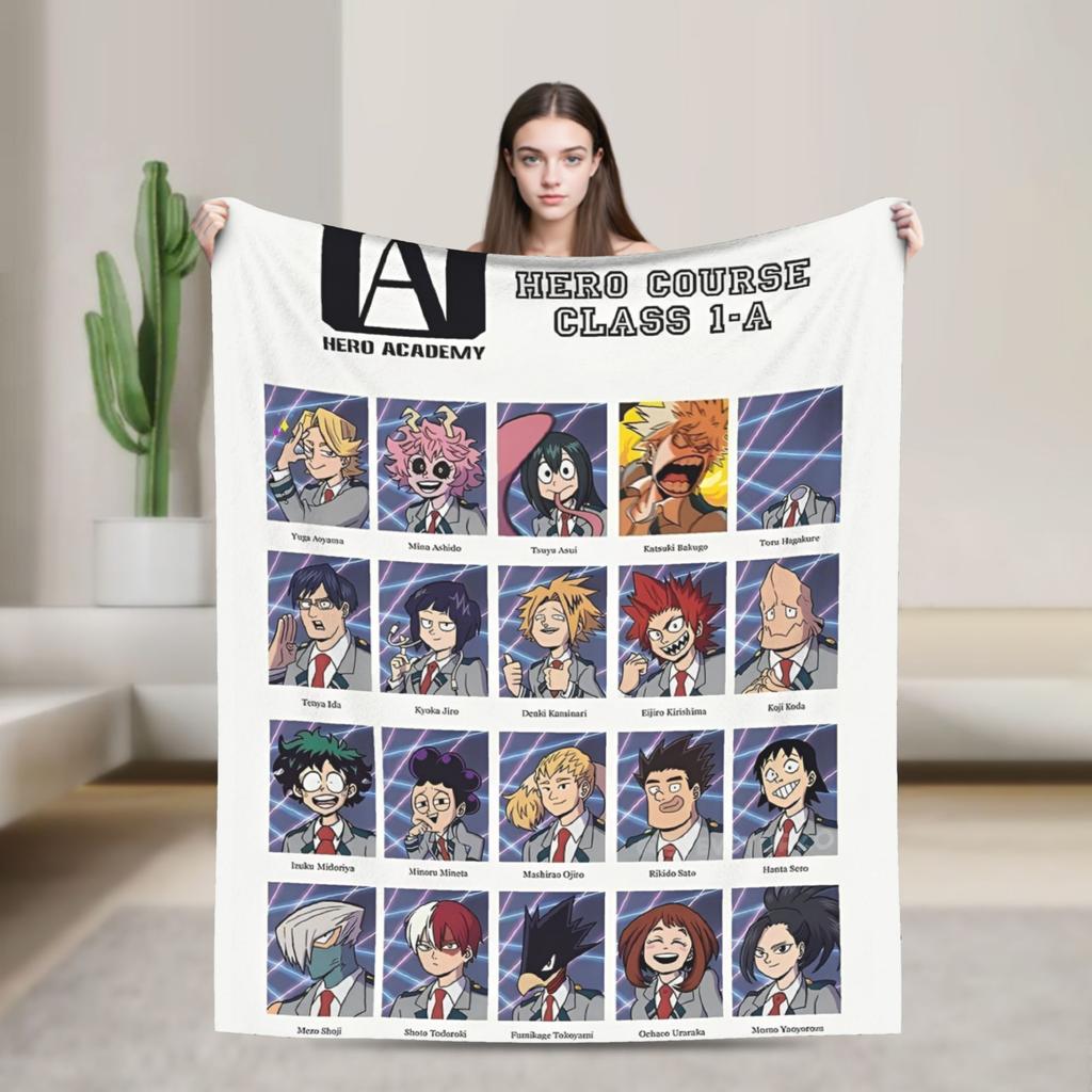 My Hero Academia Class 1-A Blanket Flannel Winter MHA Anime Multifunction Super Soft Throw Blankets for Couch