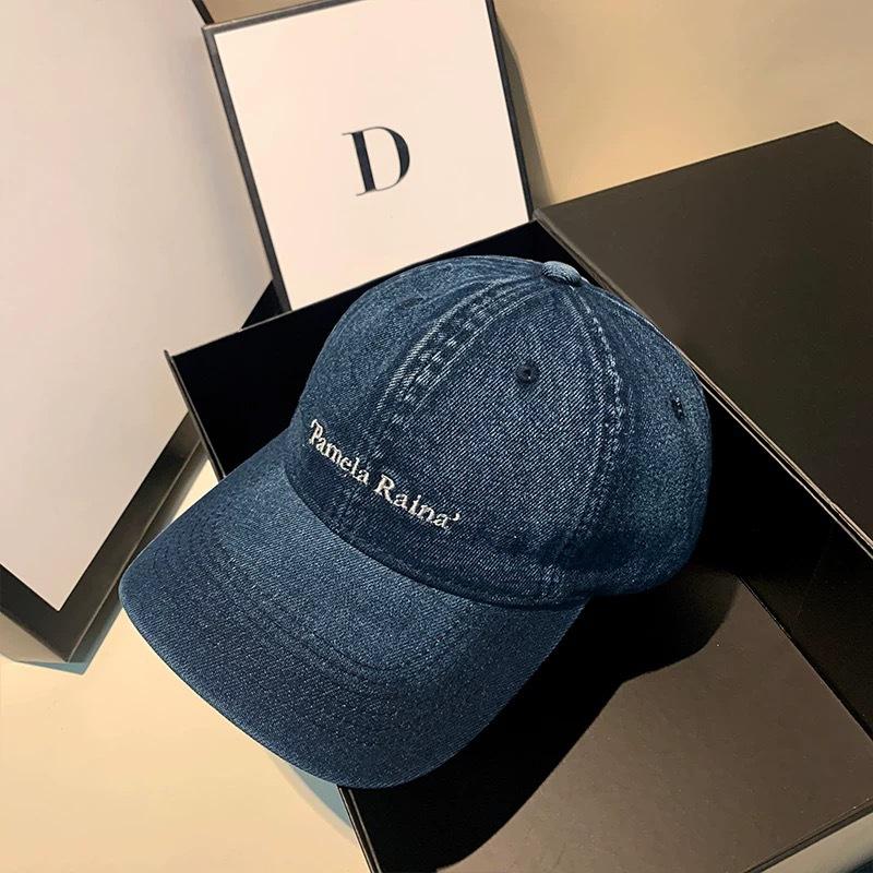 Spring and summer sun protection hat female embroidery letter denim baseball cap youth versatile street students sun protection visor tide