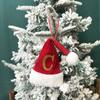 Mini Letter Christmas Hat Christmas Tree Pendant Decorations Hanging Ornament Cute Plush Velet Santa's Hat Christmas Home Decor