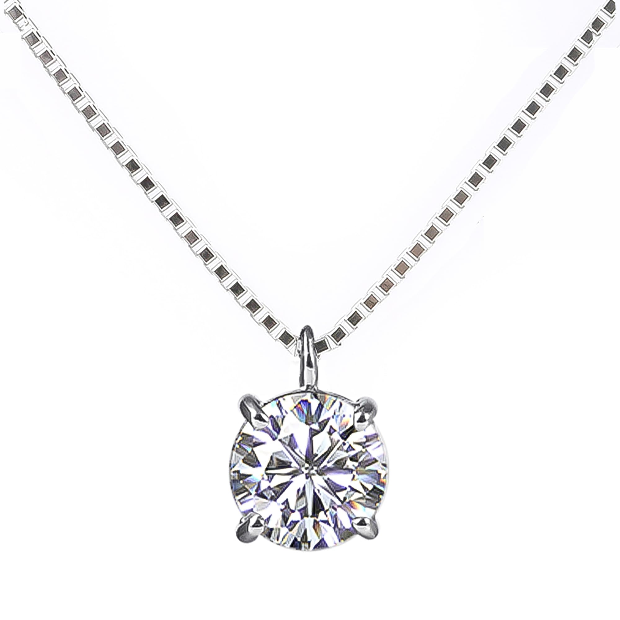 

Diamond Necklace 1 Carat Platinum Diamond Ladies Popular Brand Jewelry Accessory Simple Venetian Chain Present Women Birthday Gift Box [Diamond Lab]