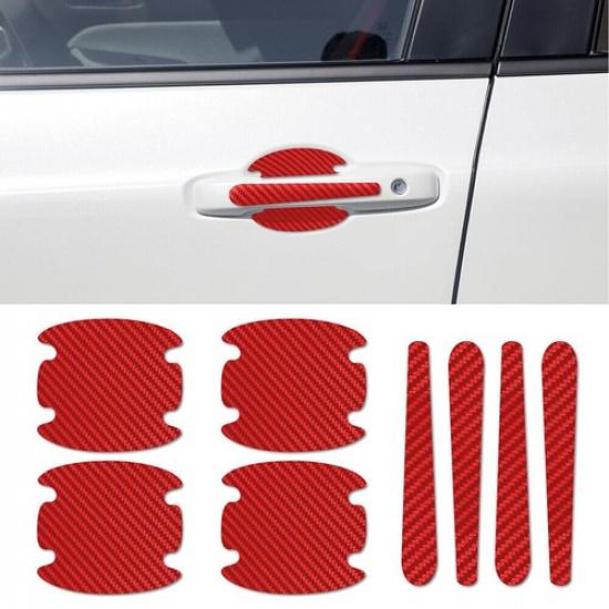8x Red Car Door Handle Bowl Decal Anti Scratch Sticker Protector Cover Protector