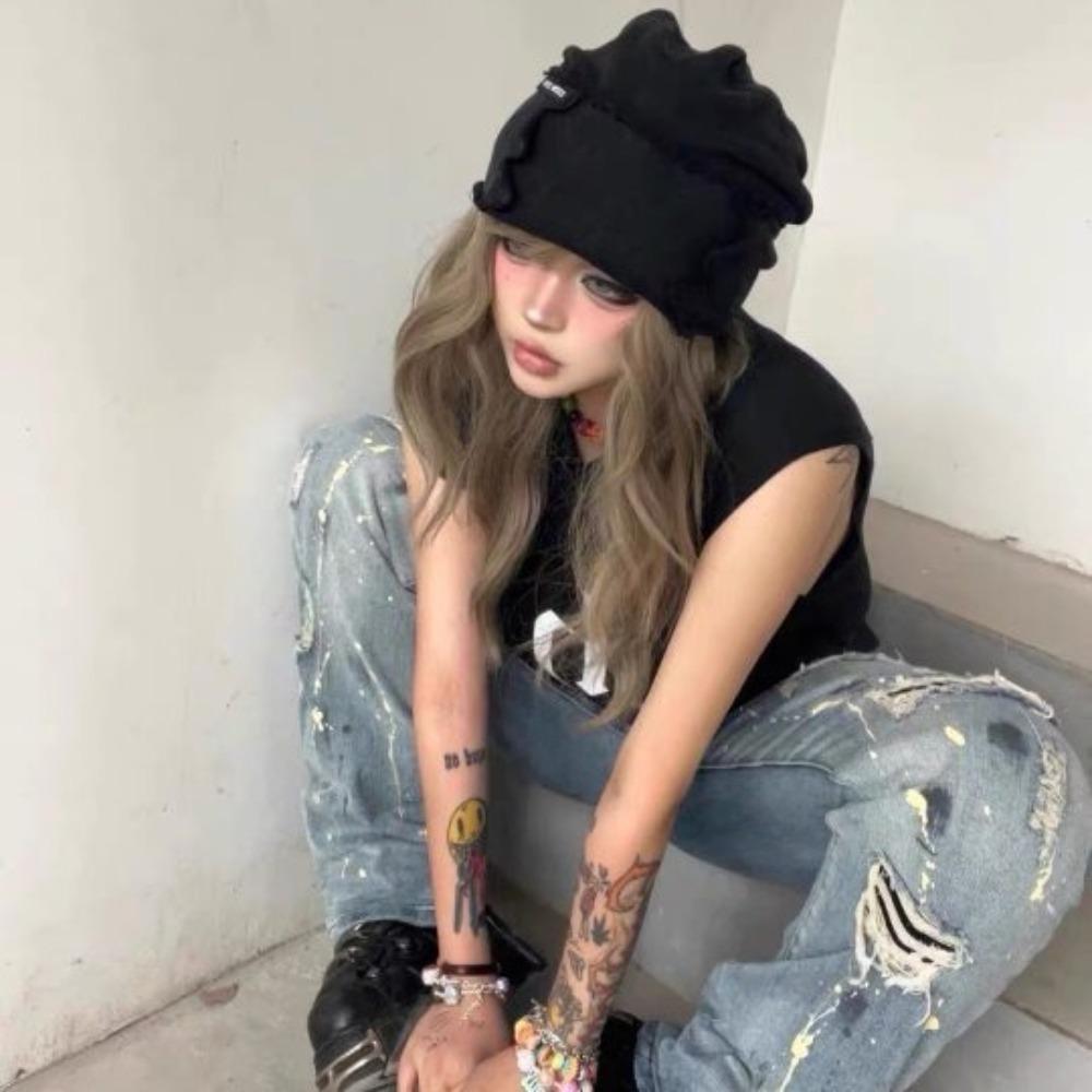 Vintage Wasteland Pullover Cap Cotton Loose Beret Casual Washed Beanie Streetwear