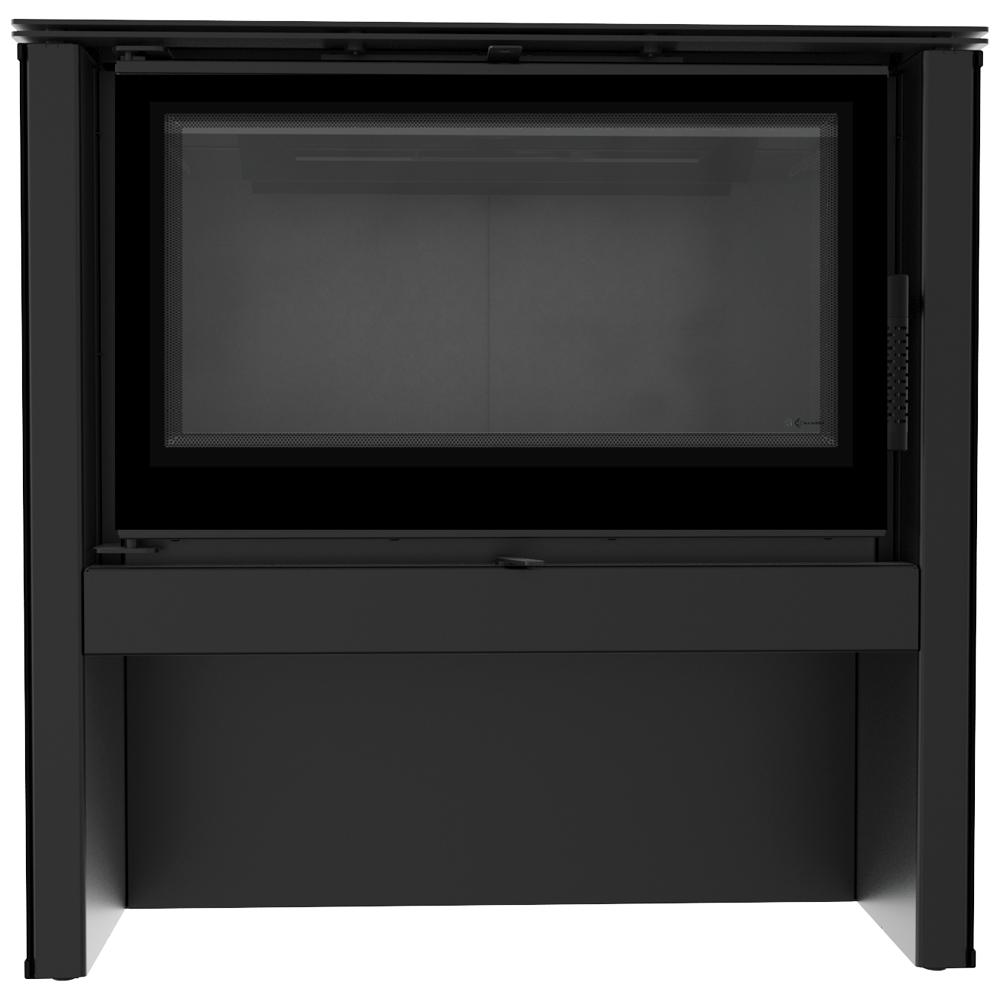 Ocelová kamna na dřevo KRATKI JUNO 12 kW Ø 160 černý panel černý thermotec