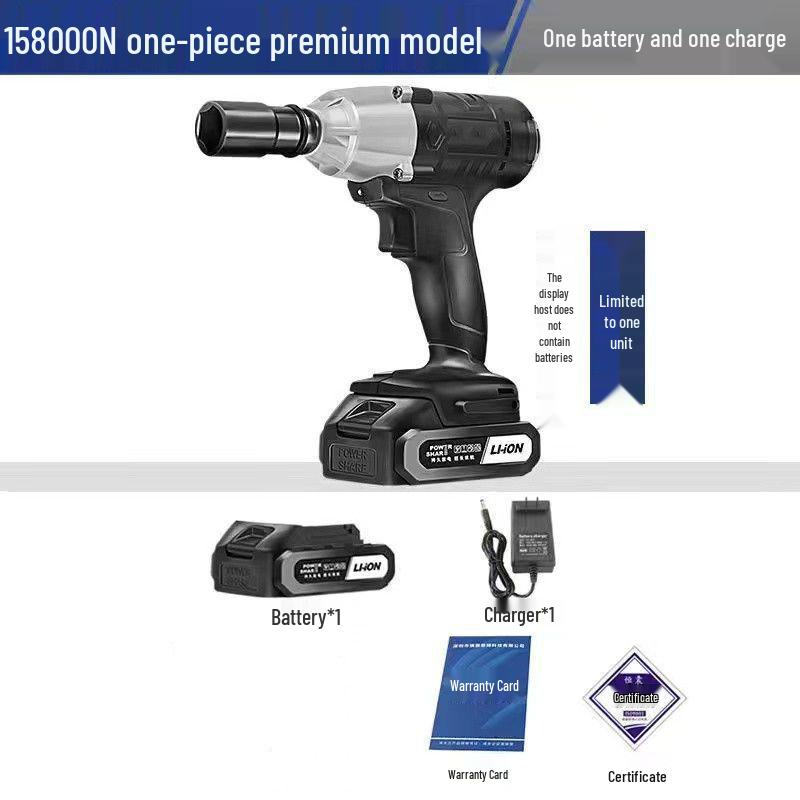 High Torque Brushless Impact Wrench, Rechargeable Lithium Battery, for Scaffolding, Woodworking, Auto Repair, and Socket Applications