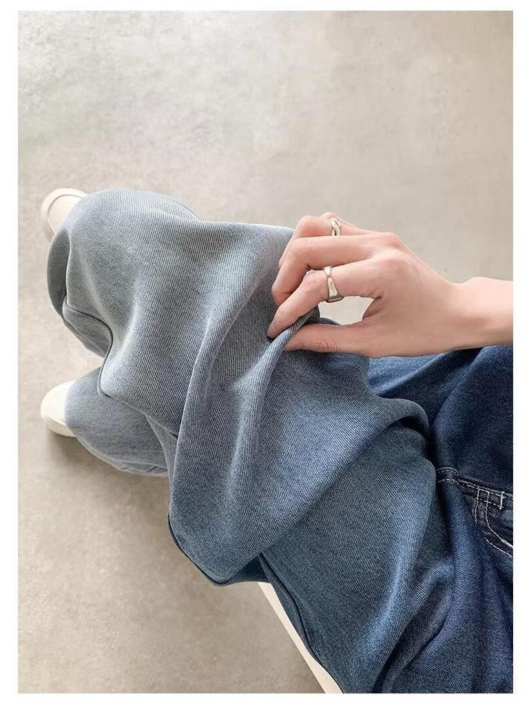 2024 Summer Women's Gradient Wide-Leg High-Waisted Jeans - Thin, Straight, Loose, Floor-Length