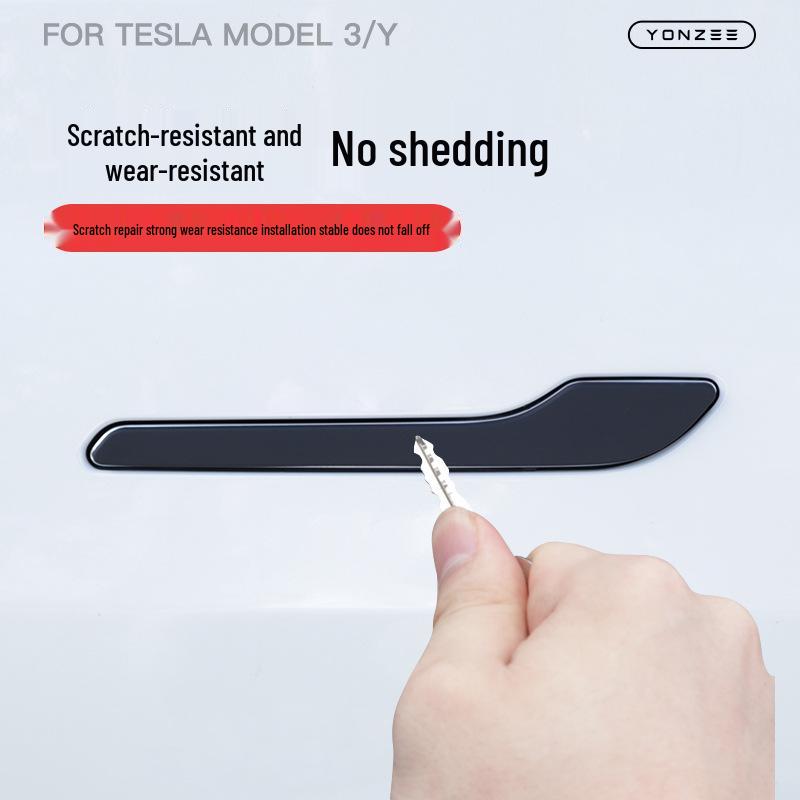 Tesla Model 3/Y/YL Carbon Fiber Texture Door Handle Decorative Patch