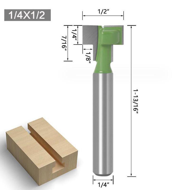 1/3 pz 1/4 pollice 6 mm gambo T slot router bit bullone esagonale foro chiave foro chiave lavorazione del legno fresa fresa finale