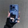 Scarf Black Cat for Apple 17pro Phone Case for IPhone 16pm Metal Frame 15 Creative 14plus