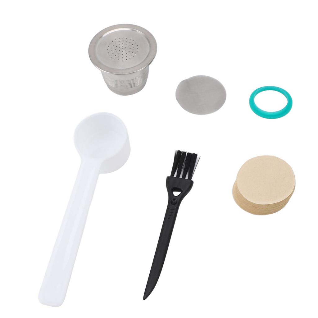 Coffee Capsule Filter Paper Set Reusable Easy Cleaning Stainless Steel Coffee Pods with 100pcs
