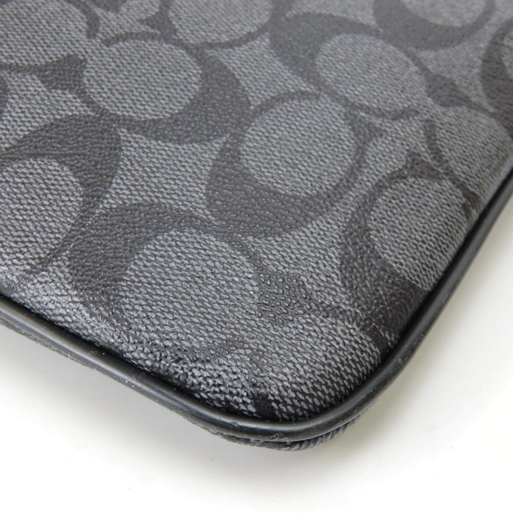 Použitá taška přes rameno COACH Signature F54781 PVC/kůže černá šedá ležérní