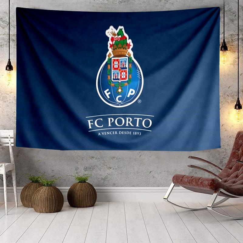 1 Stück FC Porto Wappen Design Wandteppich zum Aufhängen für Schlafzimmer, Wohnzimmer, Spielzimmer, Dekorationskunstzimmer Wandteppich Feiertags- und Geburtstagsgeschenke
