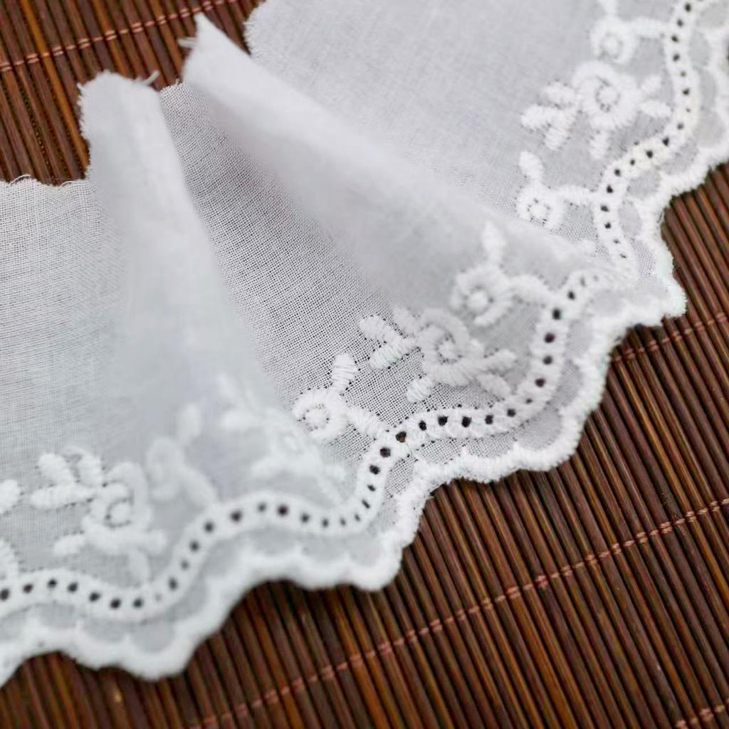 Baumwoll-Stickerei-Spitze Baumwoll-Stickerei-Spitze Fortgeschrittene DIY Handgemacht Kinderkleidung Babykleidung Bekleidungszubehör Weiß