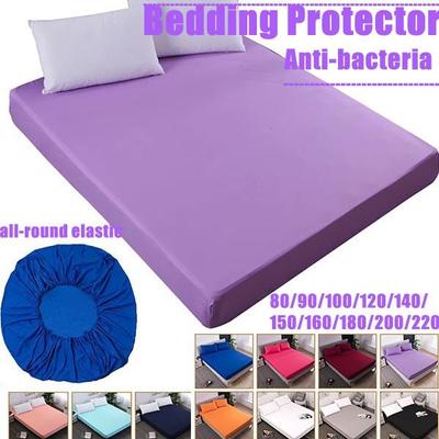 Smooth Bedding Mattress Cover Bed Sheet Fitted Sheet With Elastic Band Multi Size Solid Color Bedspread Sheets No Pillowcase