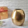 Metal Hammered Oval Shape Vase for Home Decor Decoratives for Indoor Outdoor Living Room Balcony | Best Gift