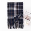 British double-sided plaid fringed scarf atmosphere winter new versatile white warm shawl couple scarf