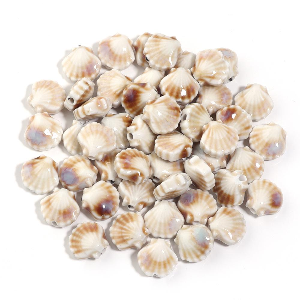 5pcs/lot Small Shell Ceramic Beads Color Cute Spacer Charms Bead for DIY Necklace Bracelet Earring Jewelry Making Accessories