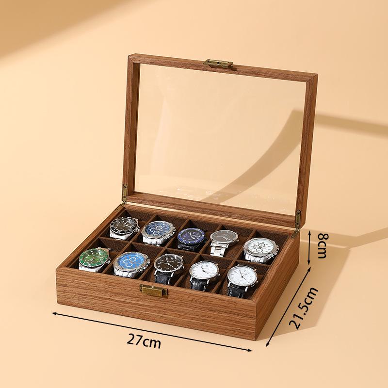 

Мягкая подушка-шкатулка для часов с текстурой орехового дерева - высококачественная кожаная витрина для мужской коллекции часов