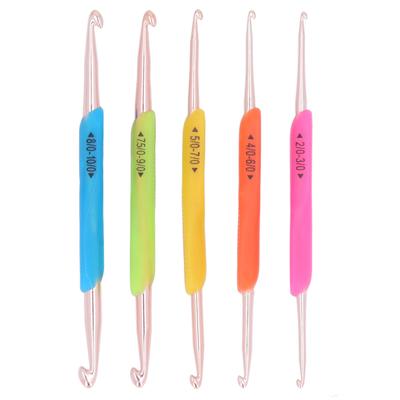 5 Pezzi Uncinetti a Doppia Punta Design Ergonomico Uncinetti Colorati Aghi Aghi da Maglia