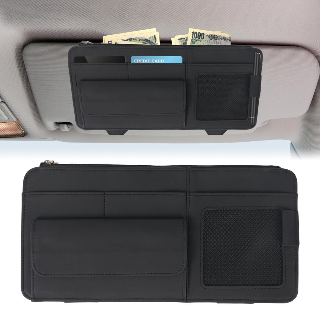 Sun Visor Pocket Storage Glasses Easy Car Interior Small Item Card Storage UmeMartCar Bag, Holder, Multifunctional, Installation, Organizer,