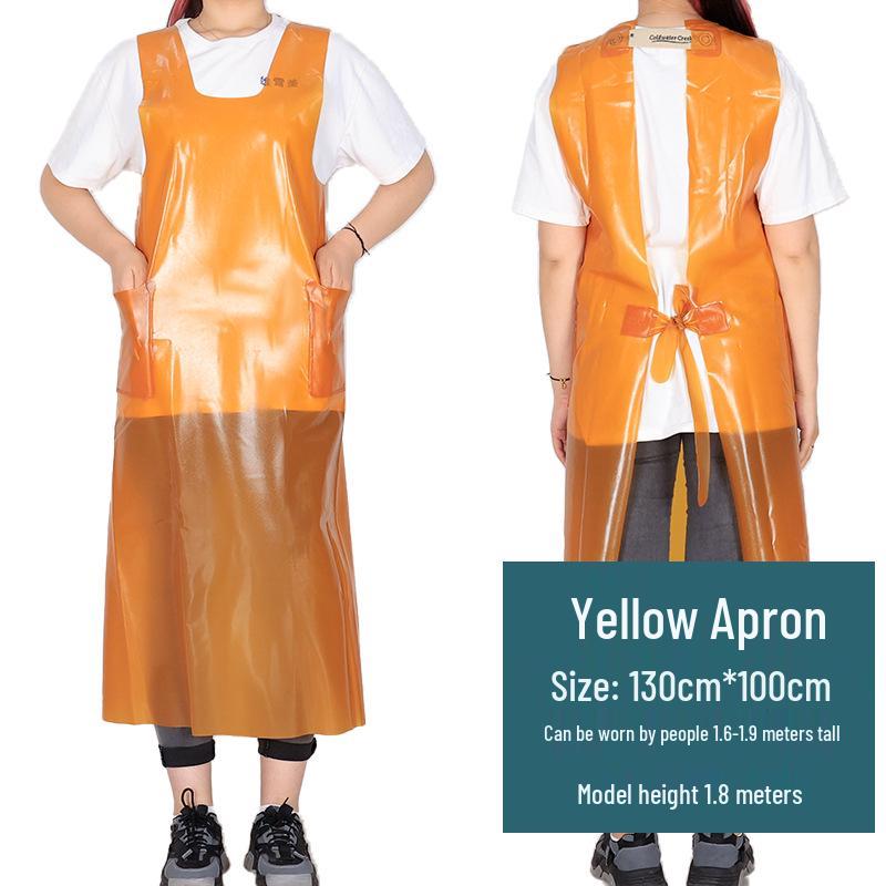 Extended Waterproof & Oil-Resistant Work Apron for Aquatic Product Slaughter