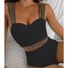 European & American Women's Slimming One-Piece Bikini with Steel Support & Stylish Stitching