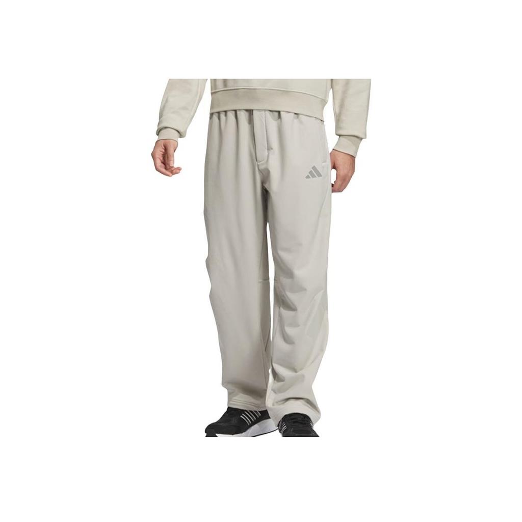 Adidas FW24 Straight Leg Woven Lace-Up Breathable Sports Pants Men Pants Light-Sesame Earth-Gray JX1785