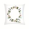 Plant Flowers Alphabet Printed Cushion Cover Spring Home Seat Decorative Pillowcase  Square Polyester Letters Pillow Cover