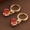 1 Pair of Elegant and Luxurious Pomegranate Shaped Hanging Earrings, Simple and Able, Suitable for Various Occasions