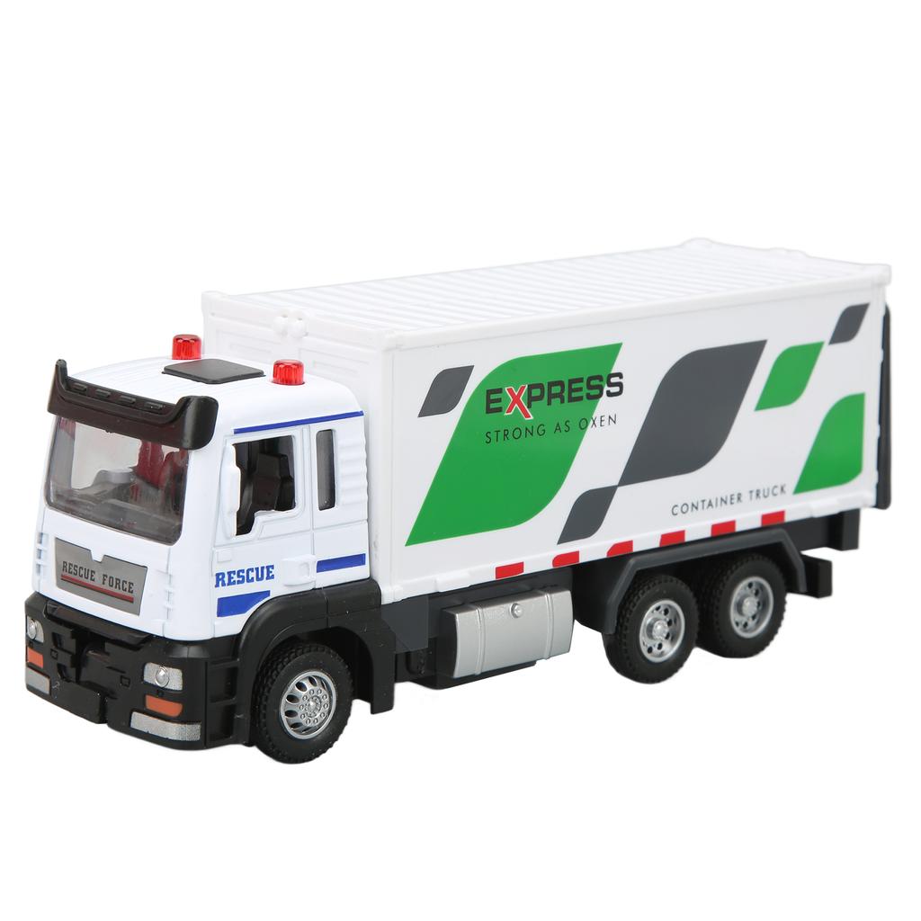 1:32 Alloy Container Truck Toy Model Simulation Sound Light Container Truck Toy Semi Trailer