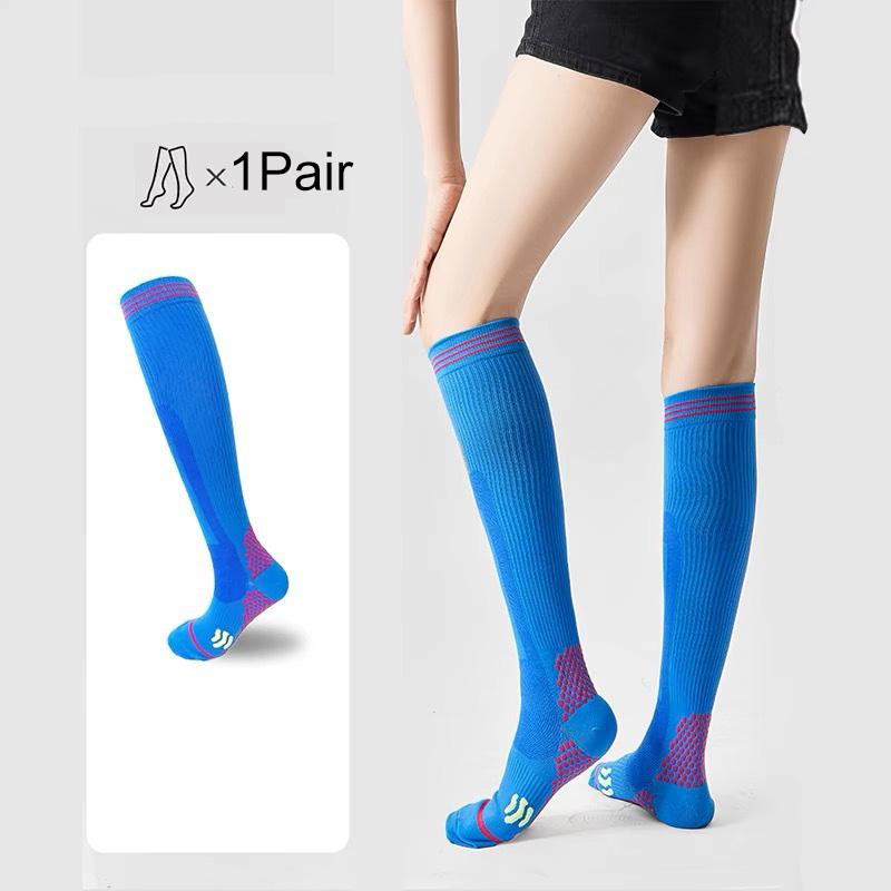 1Pair Compression Socks Non-slip Calf Support Brace All-Season Use Women for Sports Knee High for Running Cycling Football
