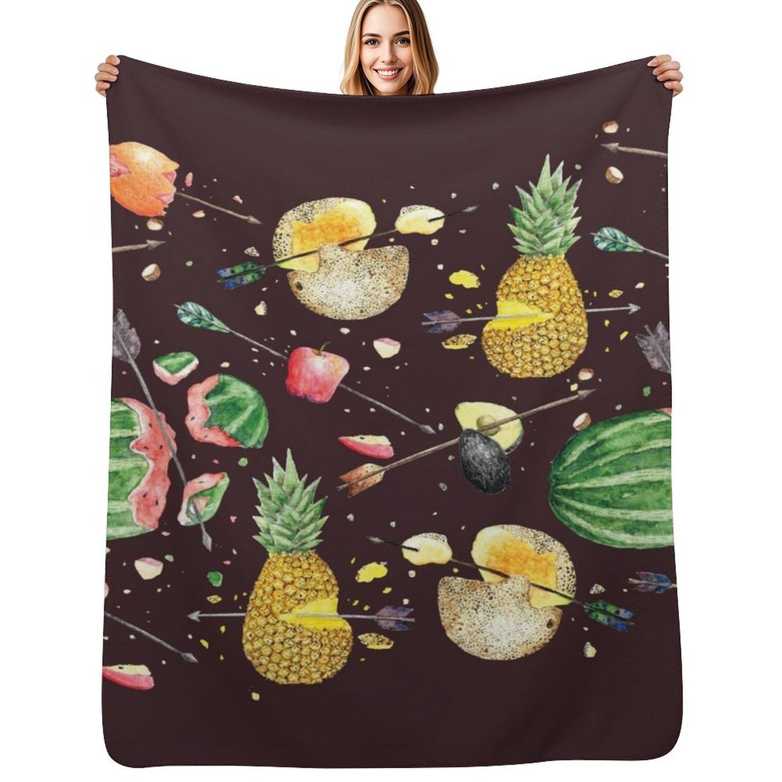 

Smashed fruits Throw Blanket Lightweight Warm Blanket for Indoor Outdoor Use 102x76cm(40x30in)