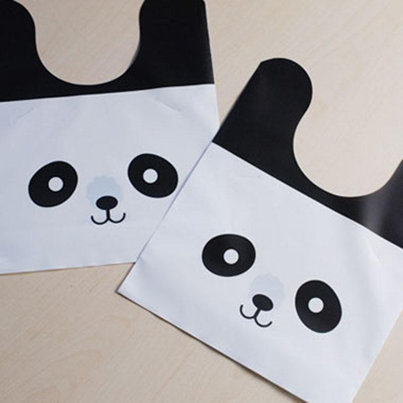 50pcs Cute Panda Cartoon Biscuit Bag Plastic Candy Cookie Food Cake Bags 50pcs